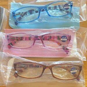 3-pack Gaoye Blue Light Filtering 1.0 Readers W/ Case